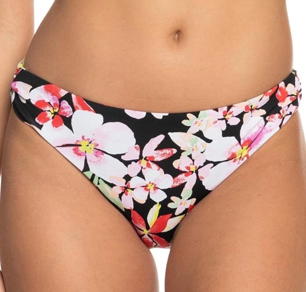 Roxy Anthracite New Life Beach Classics Strap Hipster Bikini Bottom XL NWT